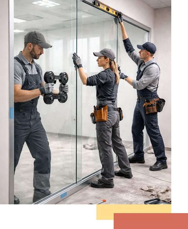 Профессиональный монтаж стеклянных перегородок в Геленджике