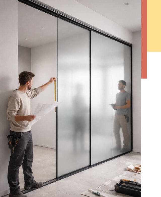 Матовые стеклянные перегородки в Геленджике от 8835 руб. — монтаж и установка | ОТДЕЛОЧНИК-Глн