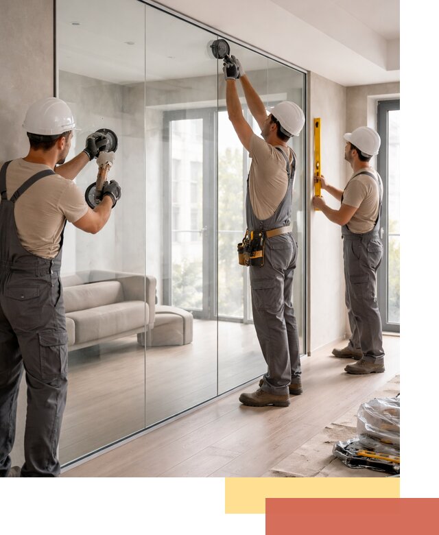 Перегородки из закаленного стекла в Геленджике для офисов и квартир