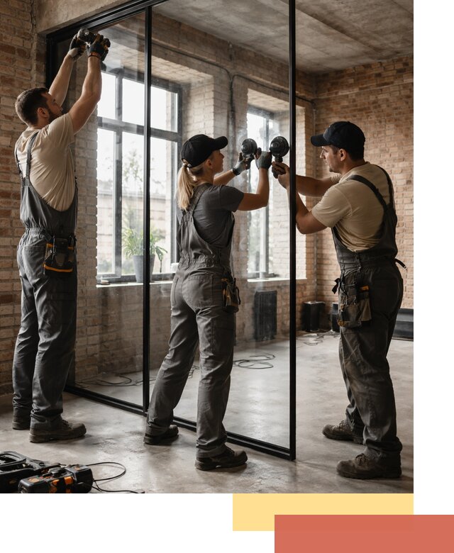 Стеклянные перегородки лофт — изготовление и монтаж в Геленджике