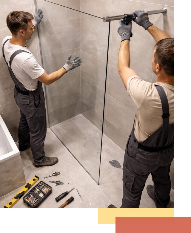 Стеклянные перегородки для душа в Геленджике — изготовление и монтаж