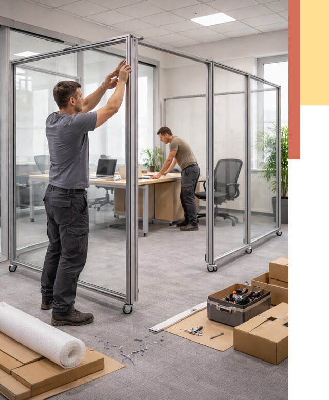 Мобильные офисные перегородки в Геленджике от 12993 руб. — установка под ключ | ОТДЕЛОЧНИК-Глн