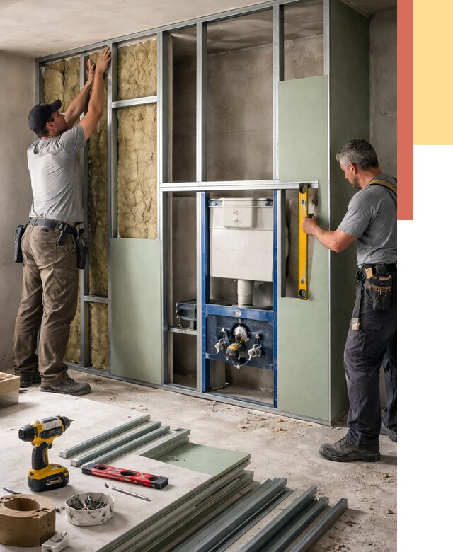 Установка сантехнических перегородок в Геленджике от 8835 руб. | ОТДЕЛОЧНИК-Глн