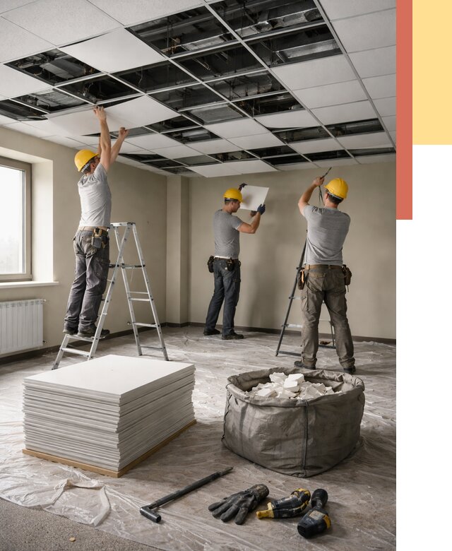 Демонтаж потолка Армстронг в Геленджике от 4677 руб. быстро и недорого | ОТДЕЛОЧНИК-Глн