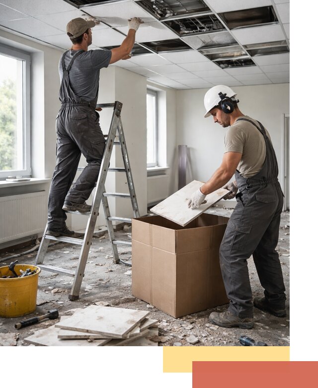 Демонтаж потолочной плитки в Геленджике быстро и аккуратно