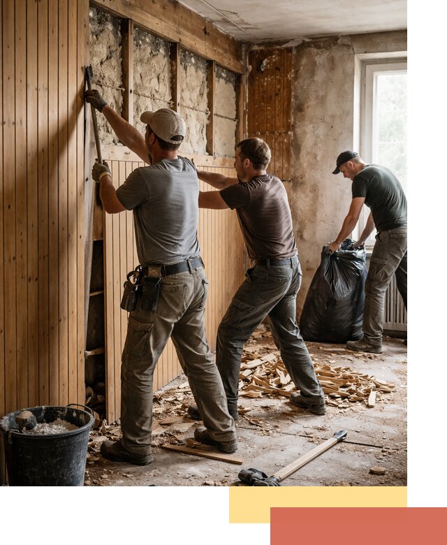 Демонтаж вагонки и вывоз материалов в Геленджике