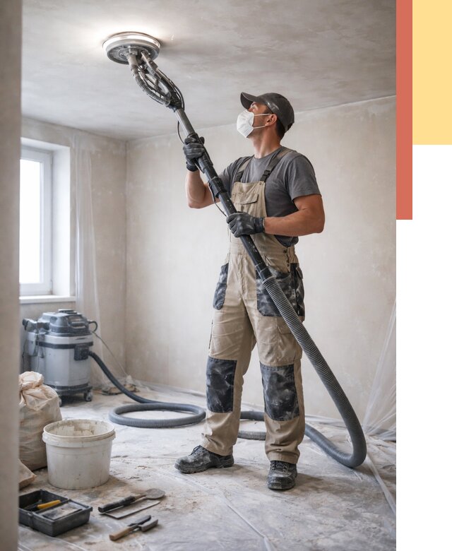 Шлифовка потолка в Геленджике от 3638 руб. — услуги шлифования потолка | ОТДЕЛОЧНИК-Глн