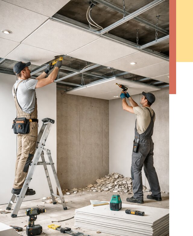 Монтаж акустического потолка в Геленджике от 6756 руб/м2 — быстро и недорого | ОТДЕЛОЧНИК-Глн