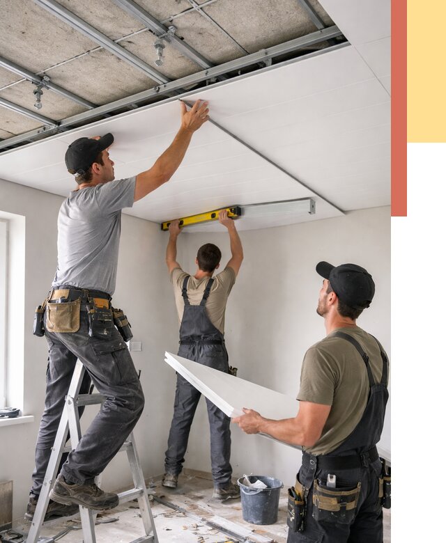 Монтаж потолка из ПВХ панелей в Геленджике от 3638 руб./м2 — быстро и недорого | ОТДЕЛОЧНИК-Глн