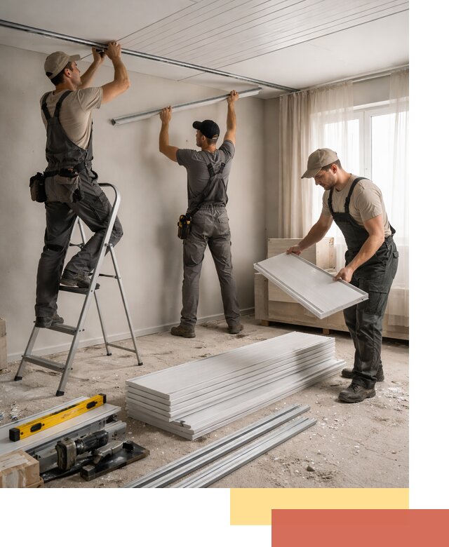 Монтаж потолка из ПВХ панелей в Геленджике оперативно и качественно