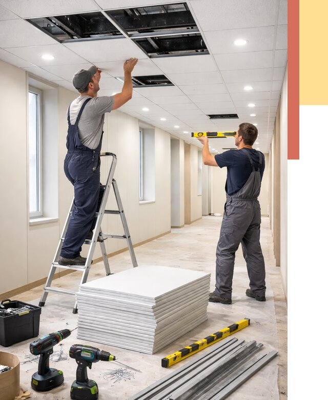 Ремонт потолка Армстронг в Геленджике от 4677 руб. — быстро и недорого | ОТДЕЛОЧНИК-Глн