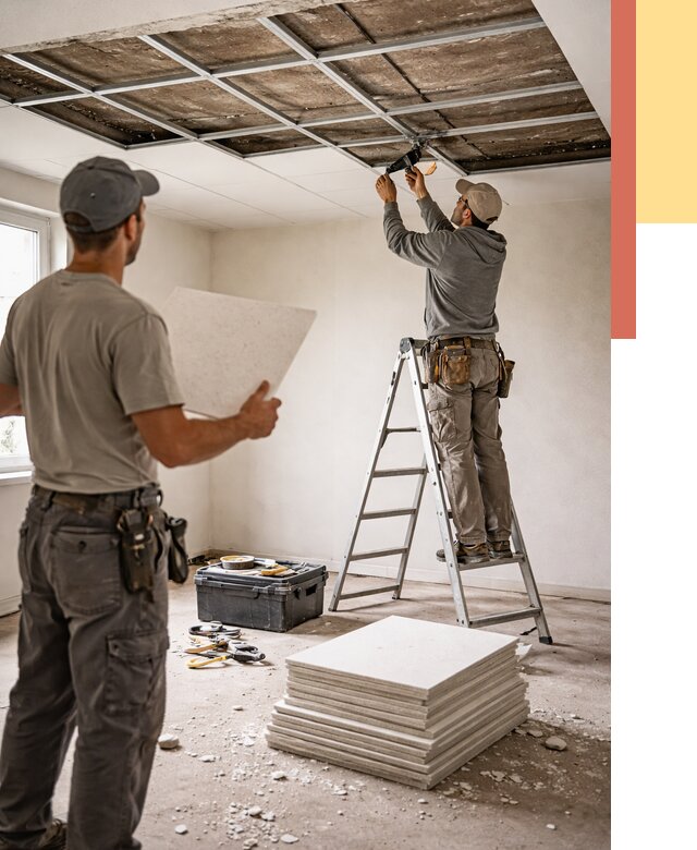 Замена плит подвесного потолка в Геленджике от 1819 руб. быстро и недорого | ОТДЕЛОЧНИК-Глн