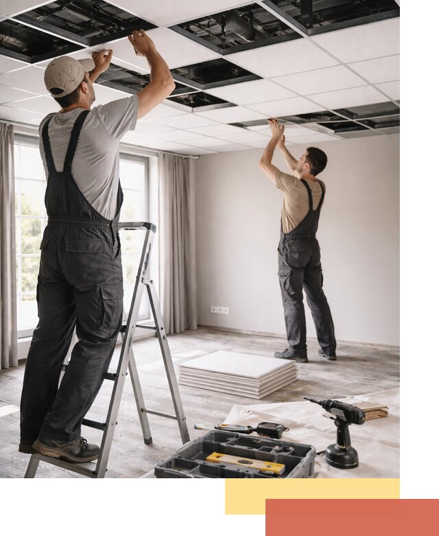 Замена плит подвесного потолка в Геленджике быстро и качественно