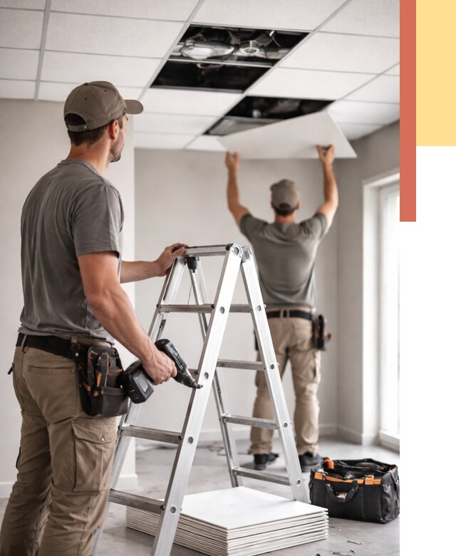 Обслуживание подвесного потолка в Геленджике от 3638 руб. — быстро и недорого | ОТДЕЛОЧНИК-Глн