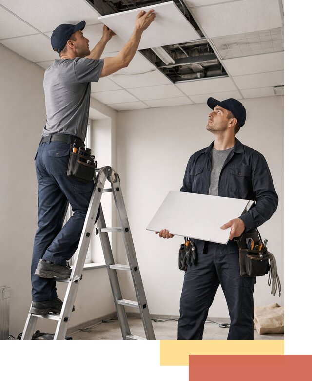 Обслуживание подвесного потолка в Геленджике — ремонт и чистка