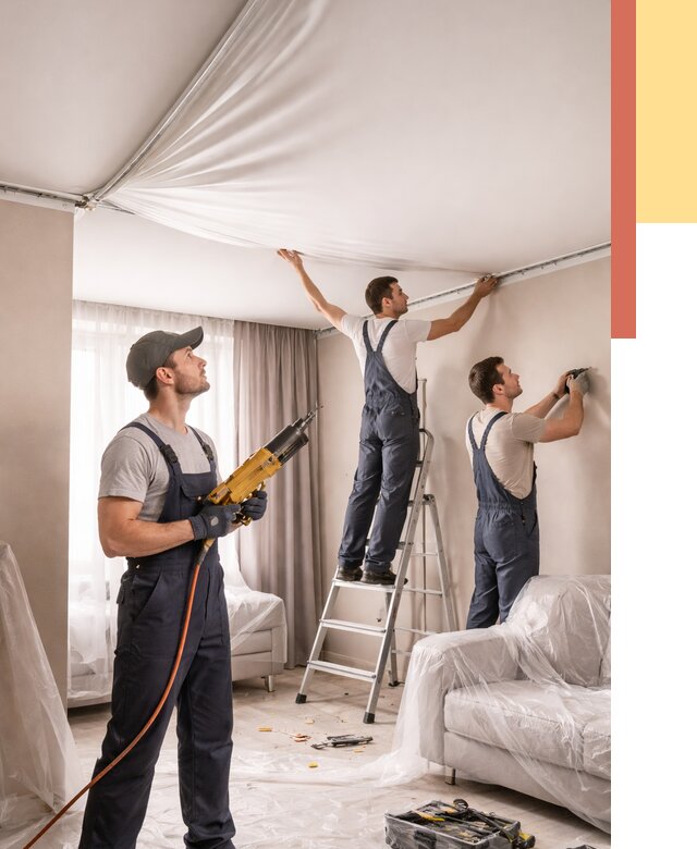 Установка натяжного потолка в Геленджике от 4677 руб. | Быстро и недорого — ОТДЕЛОЧНИК-Глн