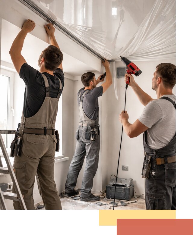 Монтаж глянцевого натяжного потолка в Геленджике быстро и качественно