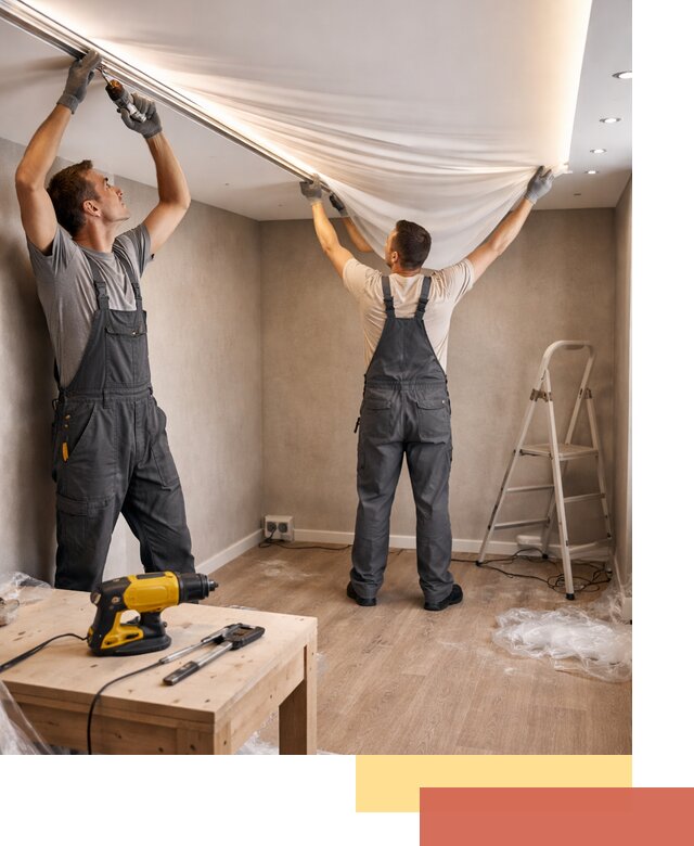 Монтаж натяжного потолка с подсветкой в Геленджике цена и сроки