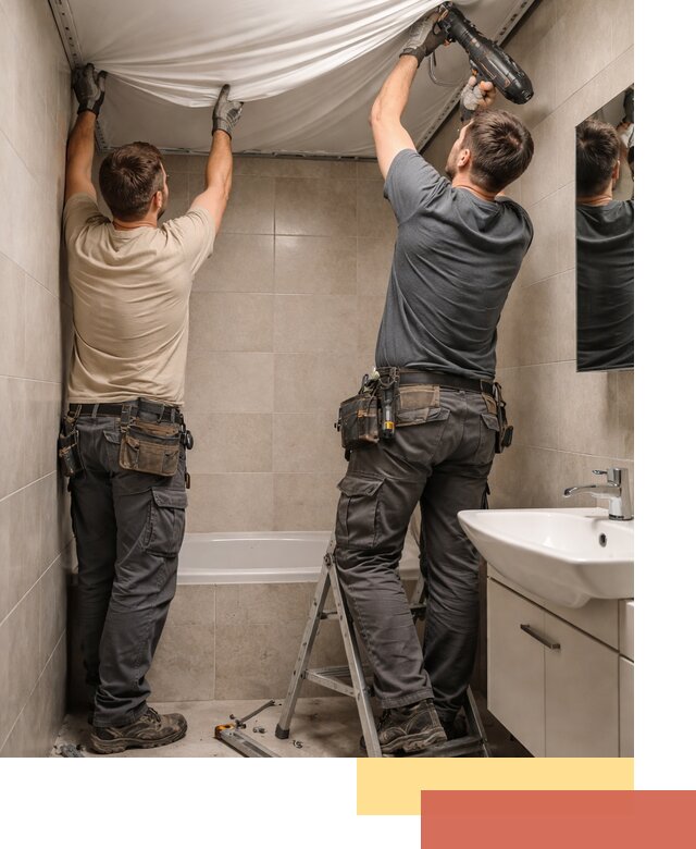 Монтаж натяжного потолка в ванной в Геленджике быстро и качественно