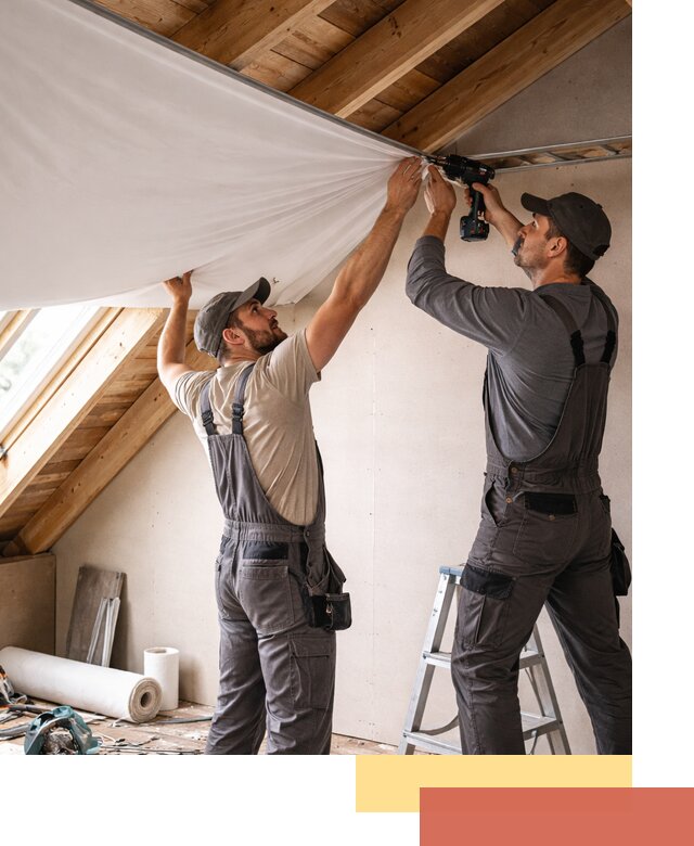 Монтаж натяжного потолка в мансарде в Геленджике