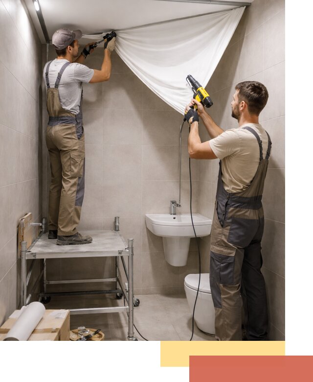 Монтаж натяжного потолка в санузле в Геленджике