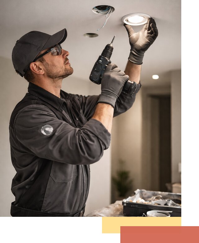 Установка точечных светильников в натяжной потолок в Геленджике