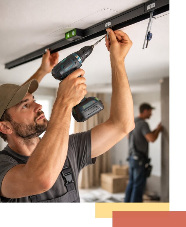 Установка трековых светильников в натяжной потолок в Геленджике