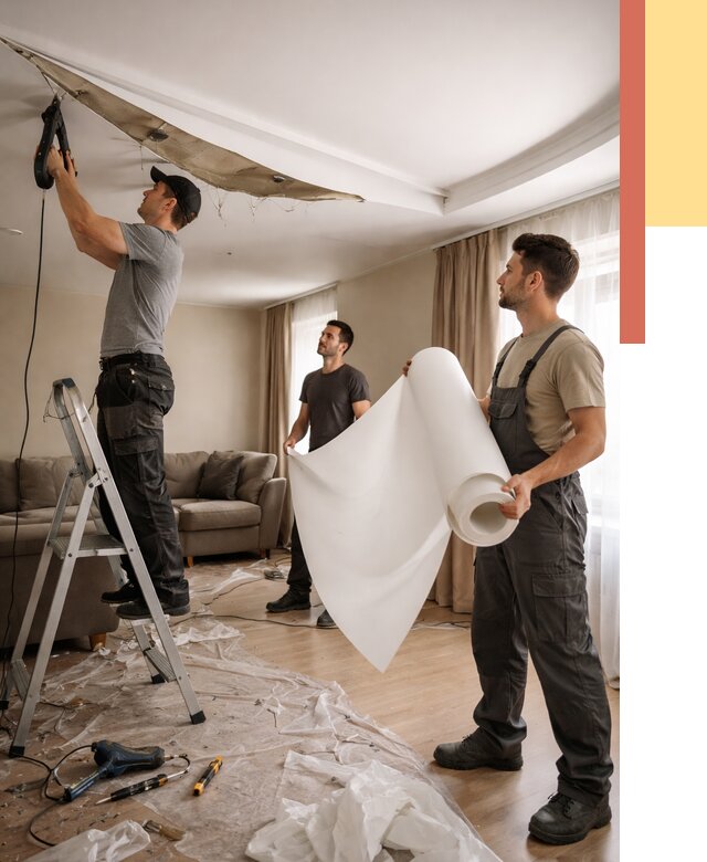 Замена полотна натяжного потолка в Геленджике от 9874 руб. быстро и недорого | ОТДЕЛОЧНИК-Глн