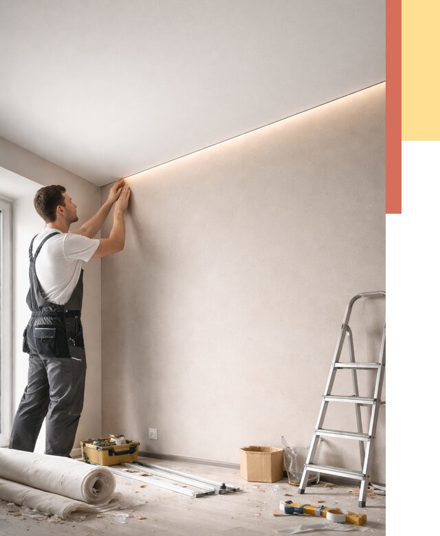 Теневые натяжные потолки в Геленджике от 8523 руб. под ключ | ОТДЕЛОЧНИК-Глн