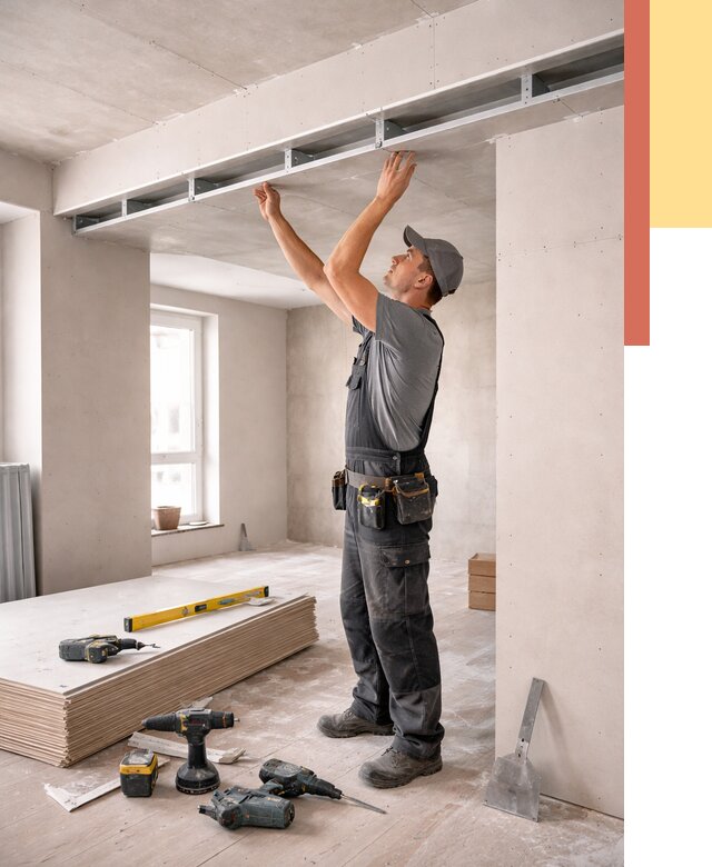 Потолок из гипсокартона с нишей в Геленджике от 1299 руб. под ключ | ОТДЕЛОЧНИК-Глн