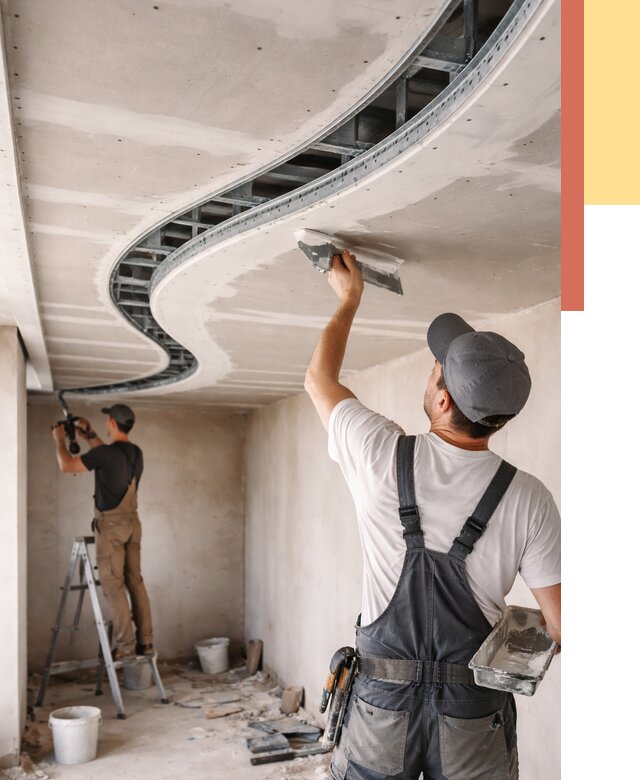 Криволинейный потолок из гипсокартона в Геленджике от 2183 руб./м2 | ОТДЕЛОЧНИК-Глн