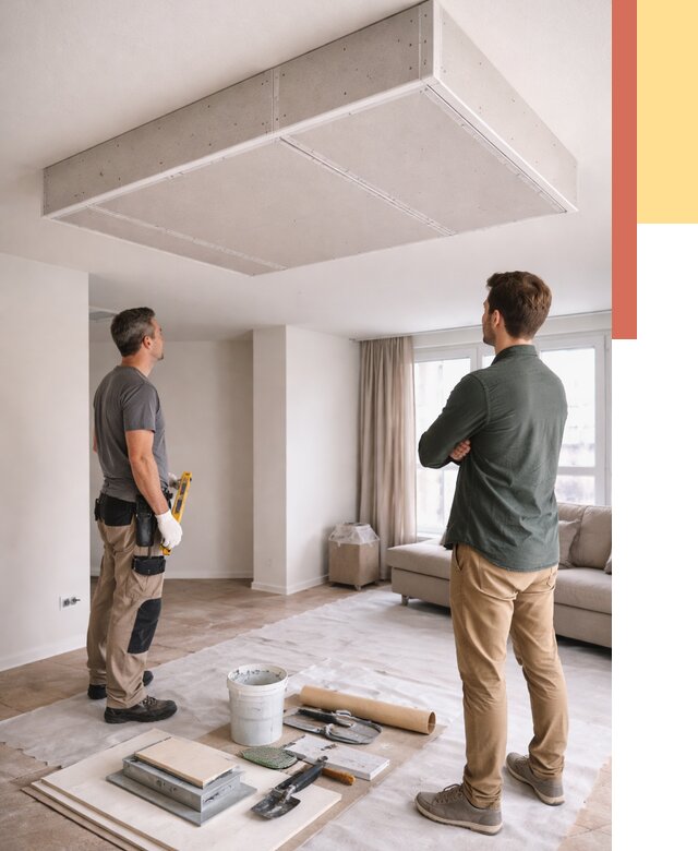 Короб на потолке из гипсокартона в Геленджике от 2287 руб. — монтаж и услуги под ключ | ОТДЕЛОЧНИК-Глн