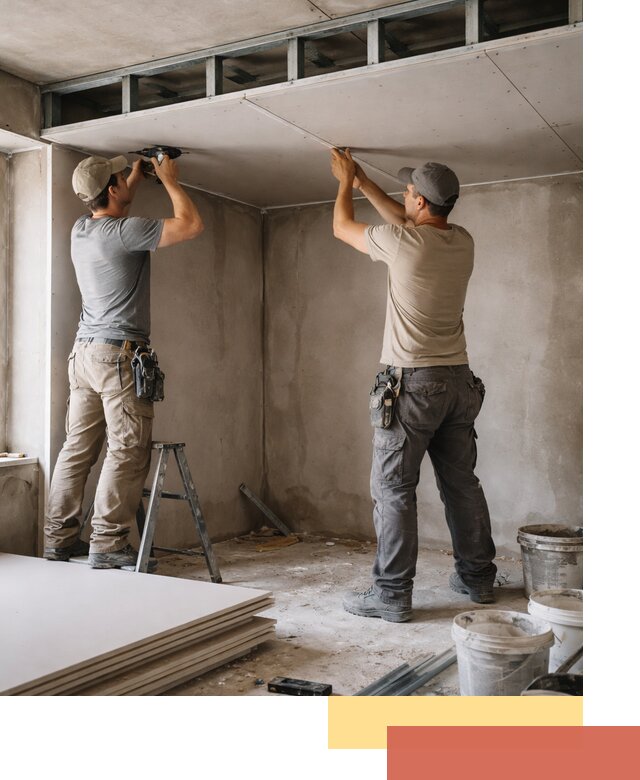 Короб из гипсокартона на потолке под ключ в Геленджике