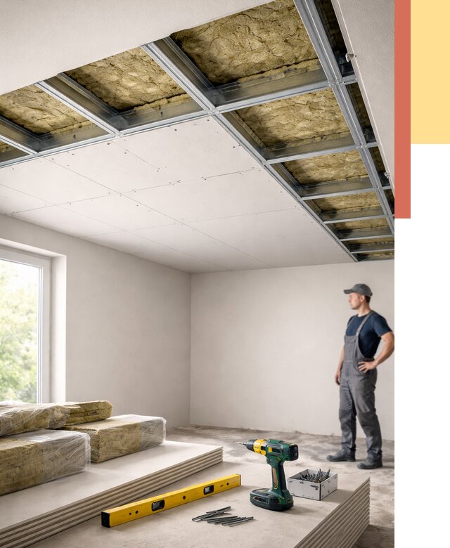 Звукоизоляция потолка ГКЛ в Геленджике от 987 руб. — монтаж под ключ | ОТДЕЛОЧНИК-Глн