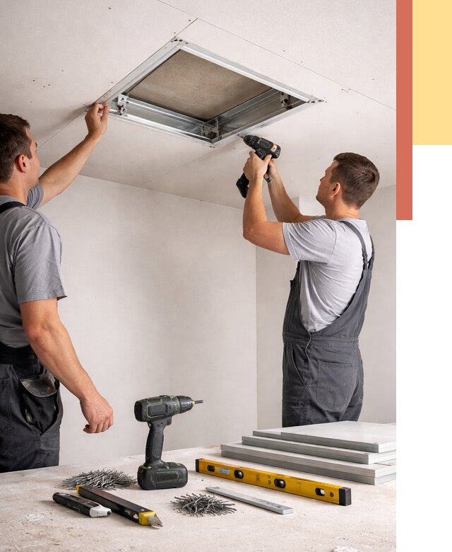 Установка люка в потолок ГКЛ в Геленджике от 2599 руб. под ключ | ОТДЕЛОЧНИК-Глн