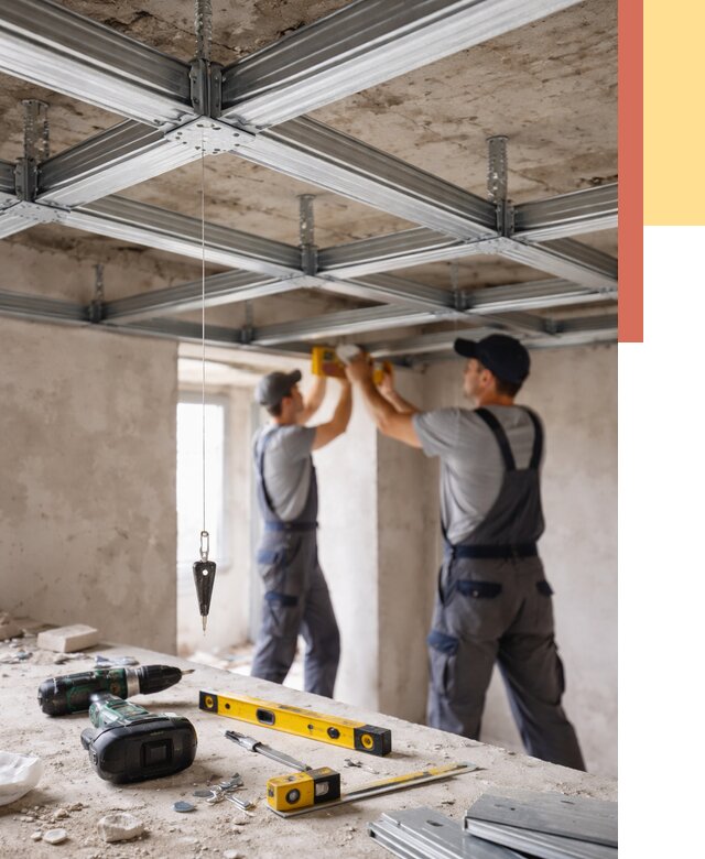 Монтаж каркаса потолка из профиля в Геленджике от 4677 руб. — услуги ОТДЕЛОЧНИК-Глн