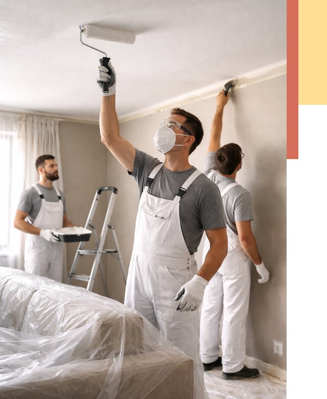 Покраска потолка водоэмельсионной краской в Геленджике от 2287 руб/м² — услуги под ключ | ОТДЕЛОЧНИК-Глн