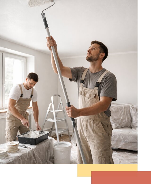 Покраска потолка водоэмульсионной краской в Геленджике