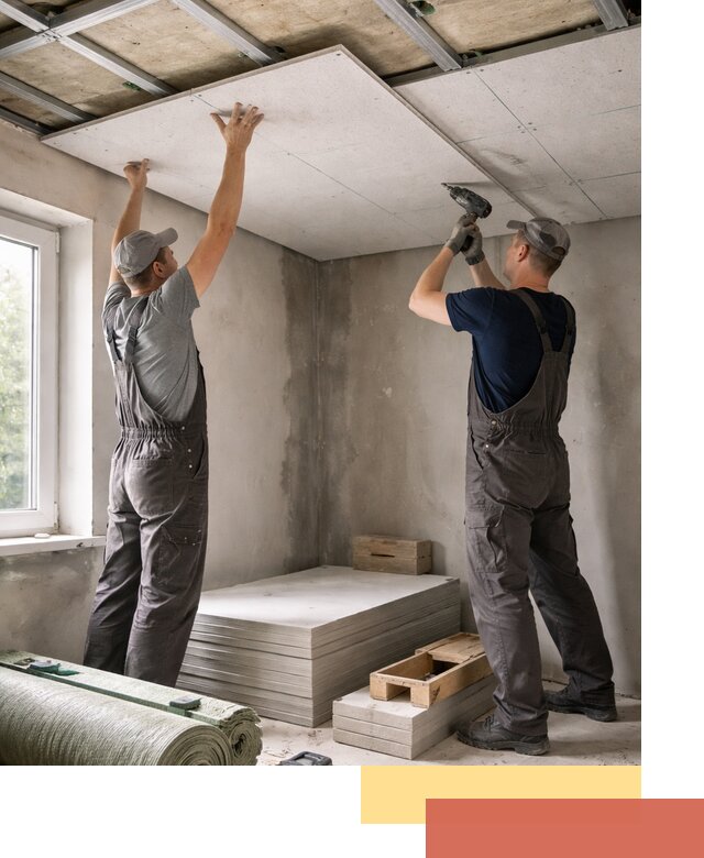 Шумоизоляция потолка панелями ЗИПС в Геленджике